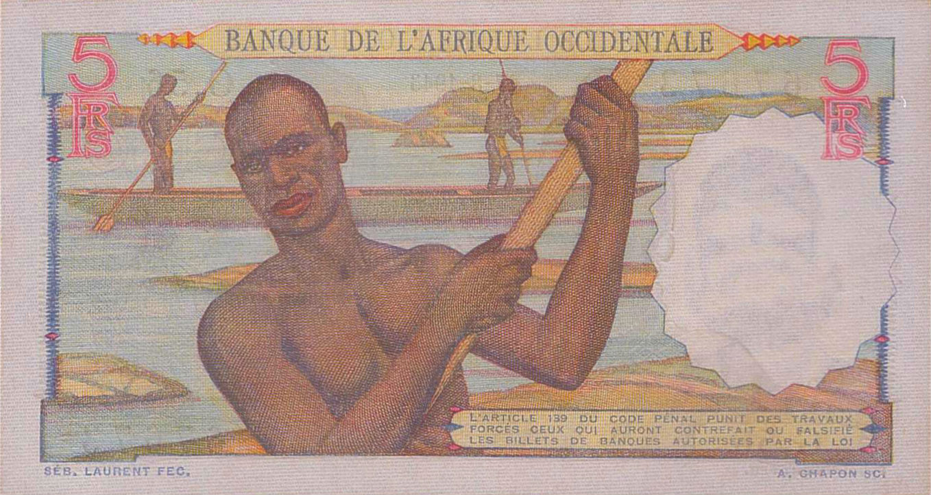 French West Africa 5 1943 aUNC P-36/a